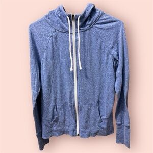 SO Perfectly Soft blue Perfect Zip Up Hoodie, Size large